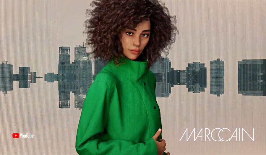 virtual-fashion-show-first-world-premiere-marc-cain-digital-models-4-zoe-new-style-jacket-women-green-city-by-cocaine-models-agency
